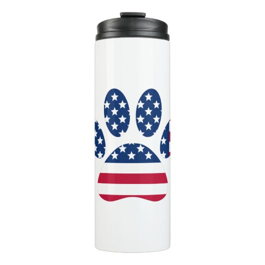 US Flag Dog Paw Print Thermosbeker (Voorkant)