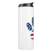 US Flag Dog Paw Print Thermosbeker (Gedraaid links)