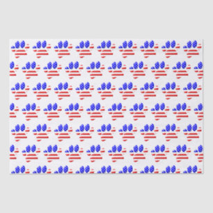 US Flag Dog Paw Print Tissuepapier
