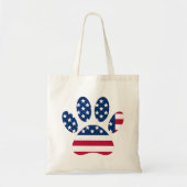 US Flag Dog Paw Print Tote Bag (Voorkant)