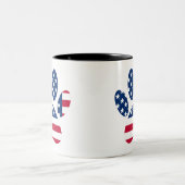 US Flag Dog Paw Print Tweekleurige Koffiemok (Center)