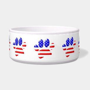 US Flag Dog Paw Print Voerbakje