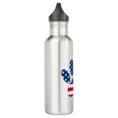 US Flag Dog Paw Print Waterfles (Links)