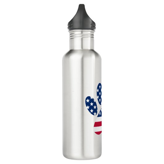 US Flag Dog Paw Print Waterfles (Links)