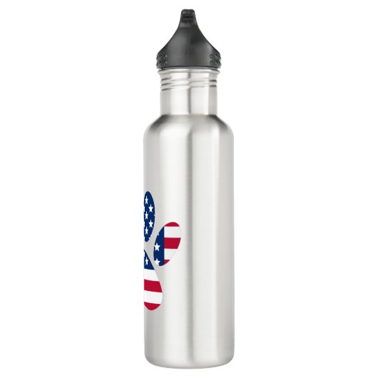 US Flag Dog Paw Print Waterfles (Rechts)