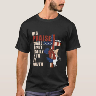 US Flag Eagle Christelijk Cross Patriottische Bijb T-shirt