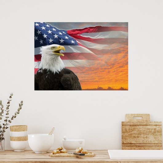 US Flag Eagle Poster (Keuken)