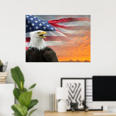 US Flag Eagle Poster (Thuiskantoor)
