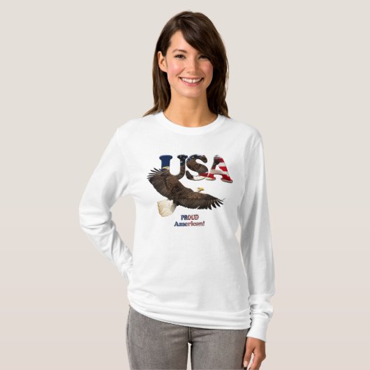 US FLAG & EAGLE USA-stijl Dames Shirt (Voorkant volledig)