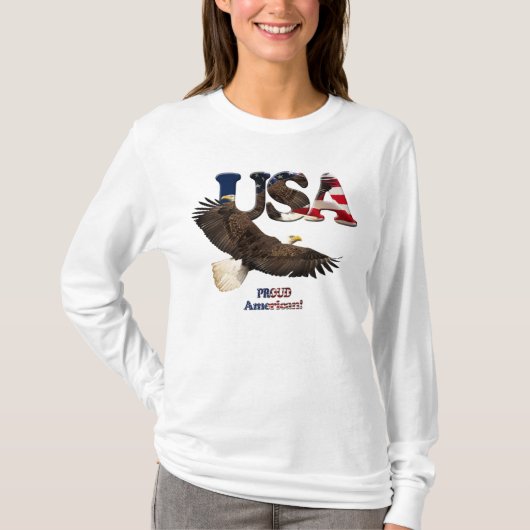 US FLAG & EAGLE USA-stijl Dames Shirt (Voorkant)