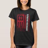 Us Flag Elevator Mechanic T-shirt (Voorkant)