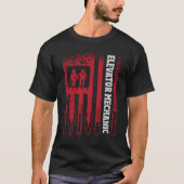 Us Flag Elevator Mechanic T-shirt (Voorkant)