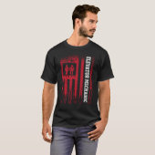 Us Flag Elevator Mechanic T-shirt (Voorkant volledig)