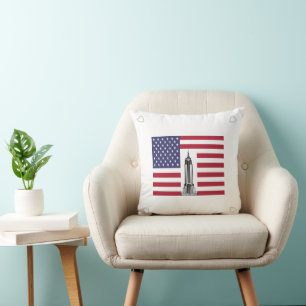 US Flag Empire State Building Pillow Kussen