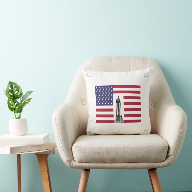 US Flag Empire State Building Pillow Kussen (Stoel)