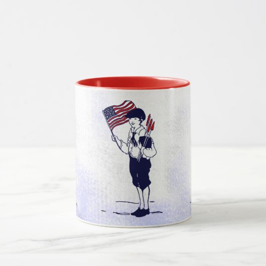  US Flag en vuurwerk Jongen Patriottische Mok (Midden)