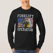 Us Flag Forklift Operator T-shirt (Voorkant)