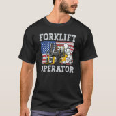 Us Flag Forklift Operator T-shirt (Voorkant)