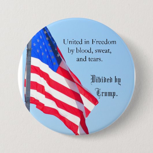 US Flag Foto Button-Freedom verenigd, Trump verdee Ronde Button 7,6 Cm (Voorkant)