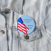 US Flag Foto Button-Freedom verenigd, Trump verdee Ronde Button 7,6 Cm (In situ)