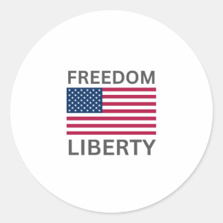 US Flag Freedom Liberty™ Classic ronde Stickers