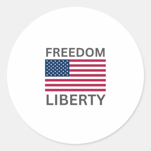 US Flag Freedom Liberty™ Classic ronde Stickers (Voorkant)
