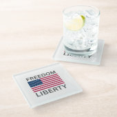 US Flag Freedom Liberty™ Onderzetter (Schuin)