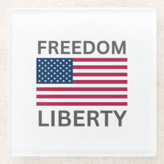 US Flag Freedom Liberty™ Onderzetter Glazen Onderzetter