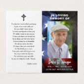 US Flag Funeral Memorial Foto Gevouwen Gebed Kaart (Buitenkant ongevouwen)