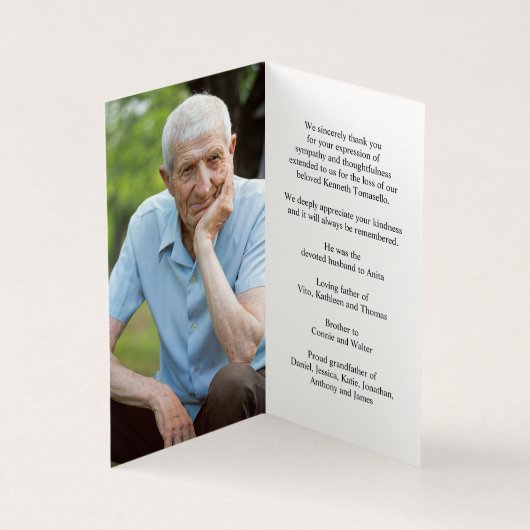 US Flag Funeral Memorial Foto Gevouwen Gebed Kaart (Binnen)