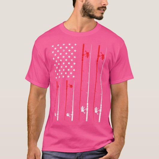 US Flag Gevist Rod Gevist T-shirt (Voorkant)