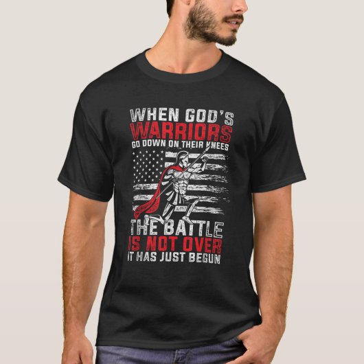 US Flag God Templer Devotee Patriotic Prayer Chris T-shirt (Voorkant)