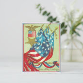 US Flag Gold Star Eagle Memorial Day Briefkaart (Staand voorkant)