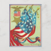 US Flag Gold Star Eagle Memorial Day Briefkaart (Voorkant)