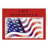 US Flag "Happy Independence Day"-Wenskaart (Voorkant Horizontaal)