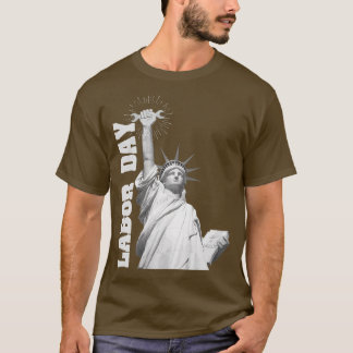 US Flag Happy Labour Day standbeeld van Liberty La T-shirt