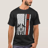 US Flag Hatchet Axe Throwing T-shirt (Voorkant)
