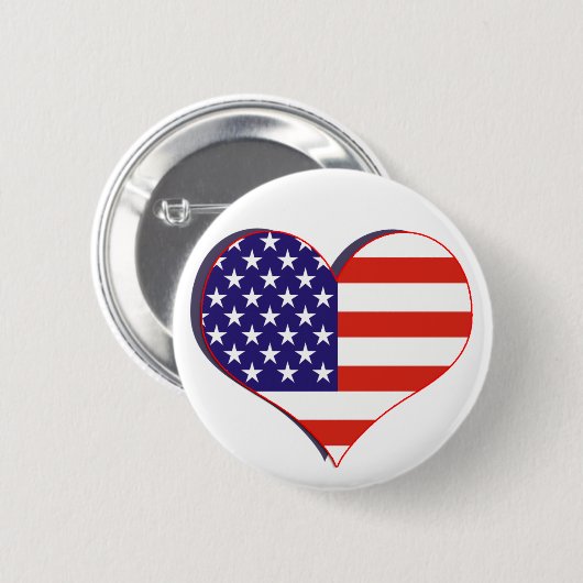 US Flag Heart Button (Voorkant /achterkant)