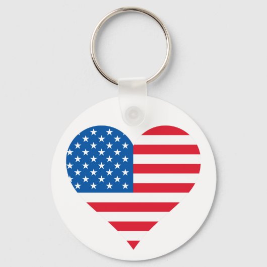 US Flag Heart Sleutelhanger (Voorkant)