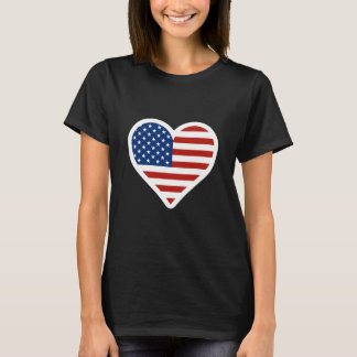 US Flag Heart T-shirt