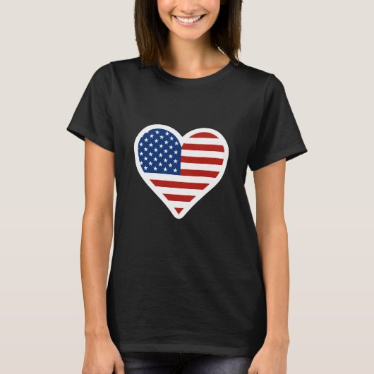 US Flag Heart T-shirt (Voorkant)