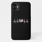 US Flag Heartbeat ECG Electrocardiografie Case-Mate iPhone Case (Achterkant)