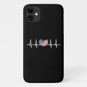 US Flag Heartbeat ECG Electrocardiografie Case-Mate iPhone Case