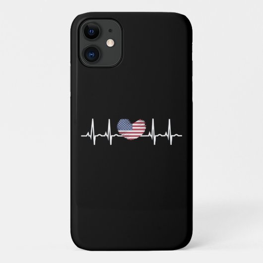 US Flag Heartbeat ECG Electrocardiografie Case-Mate iPhone Case (Achterkant)