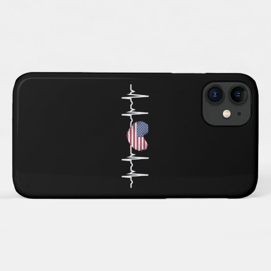 US Flag Heartbeat ECG Electrocardiografie Case-Mate iPhone Case (Achterkant (horizontaal))