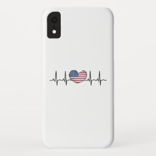 US Flag Heartbeat ECG Electrocardiografie Case-Mate iPhone Case