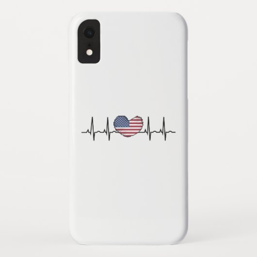 US Flag Heartbeat ECG Electrocardiografie Case-Mate iPhone Case (Achterkant)