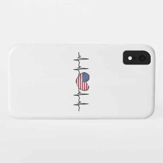 US Flag Heartbeat ECG Electrocardiografie Case-Mate iPhone Case (Achterkant (horizontaal))