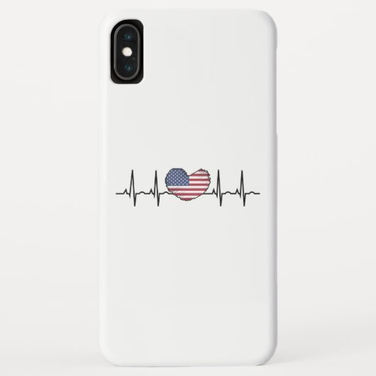 US Flag Heartbeat ECG Electrocardiografie Case-Mate iPhone Case (Achterkant)