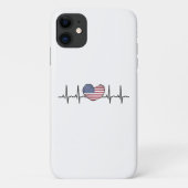 US Flag Heartbeat ECG Electrocardiografie Case-Mate iPhone Case (Achterkant)